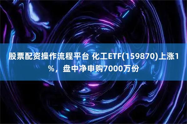 股票配资操作流程平台 化工ETF(159870)上涨1%,盘中净申购7000万份