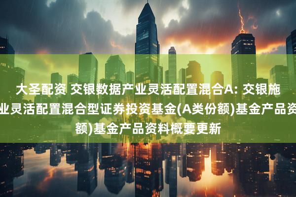 大圣配资 交银数据产业灵活配置混合A: 交银施罗德数据产业灵活配置混合型证券投资基金(A类份额)基金产品资料概要更新